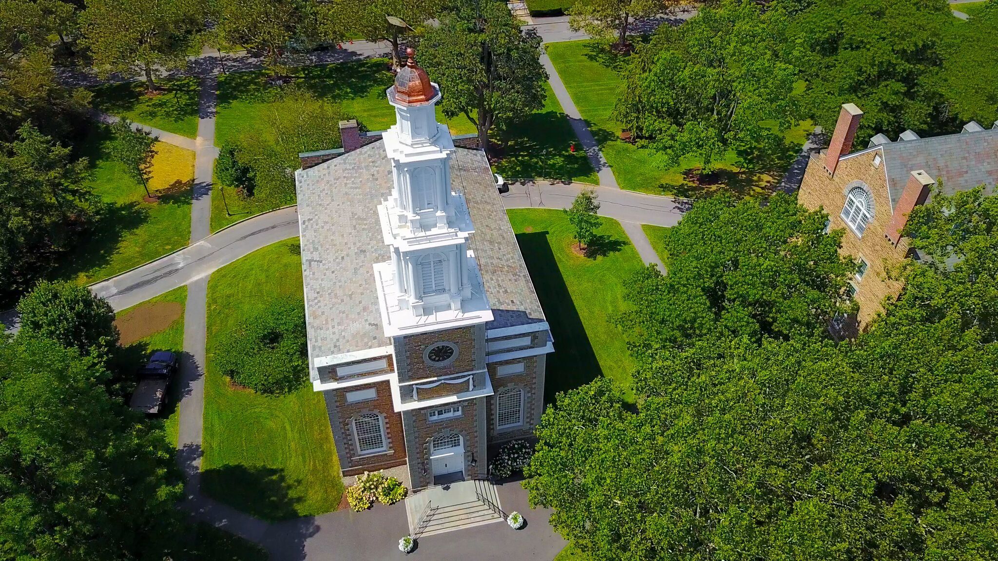 Serene Woodland Church Path