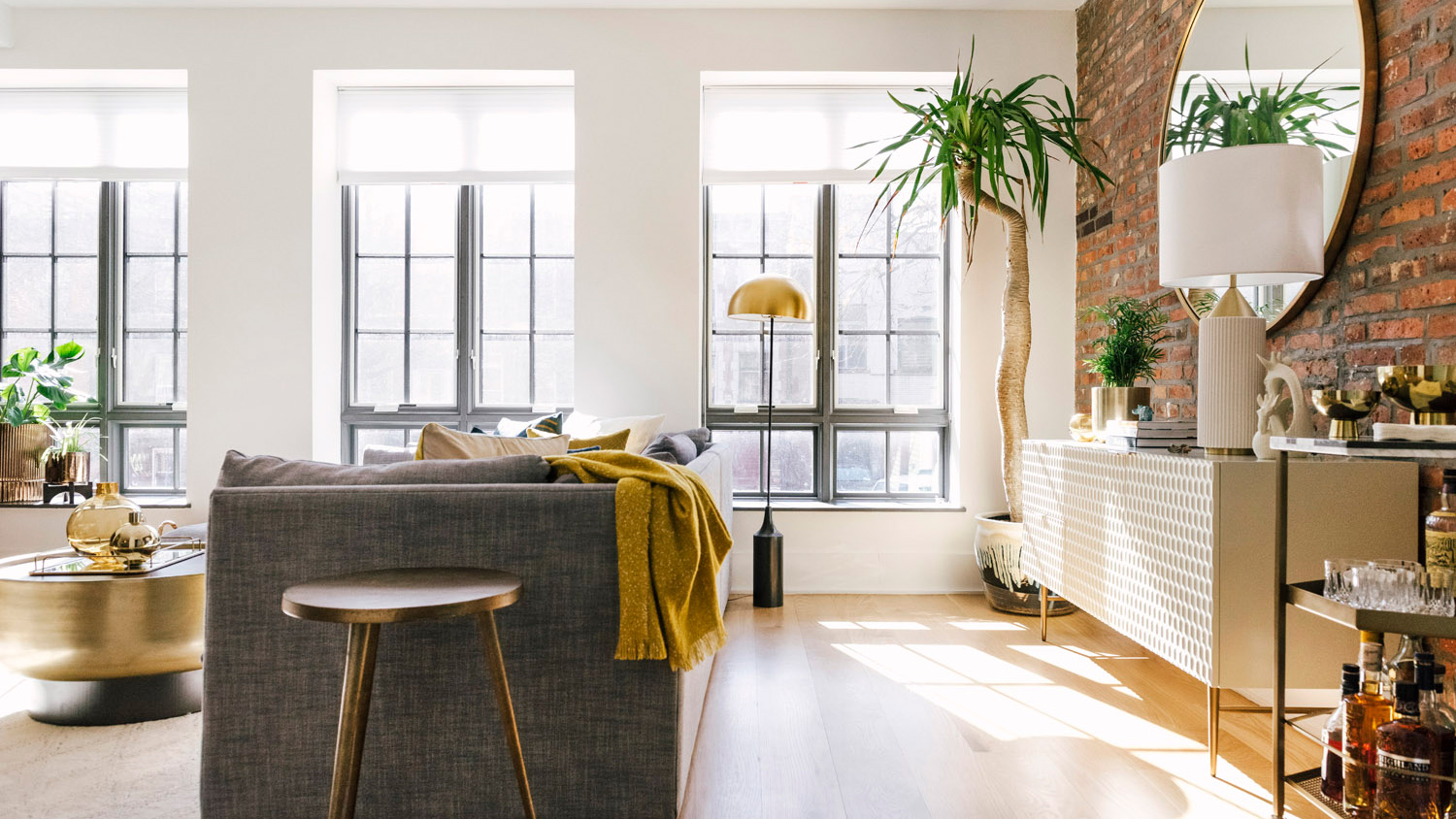 Sunlit Loft with Exposed Brick