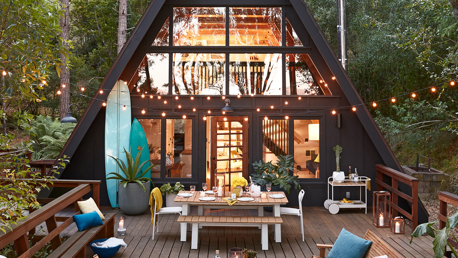 A-Frame Cabin Outdoor Deck