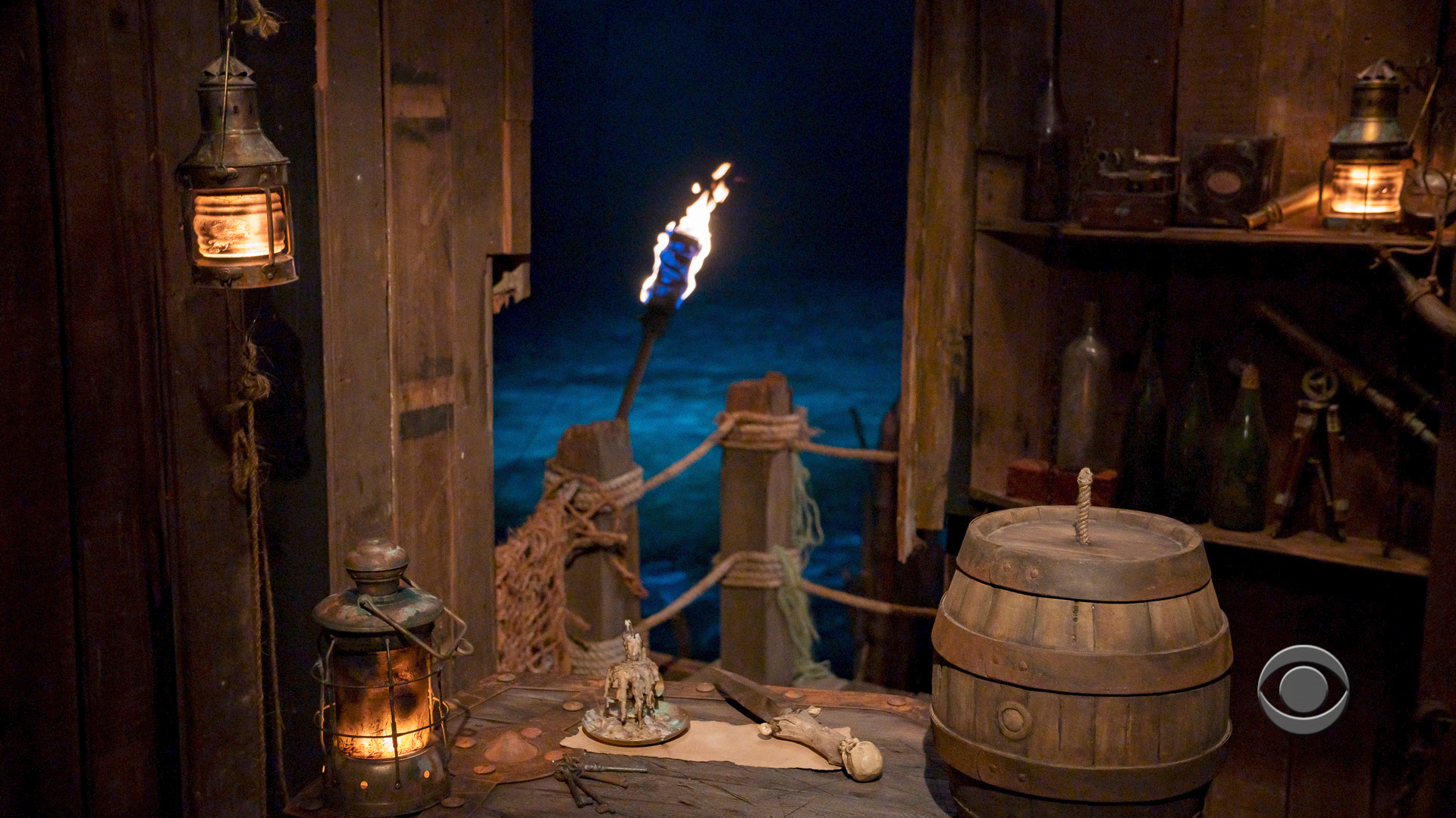 Rustic Candlelit Barrel Office